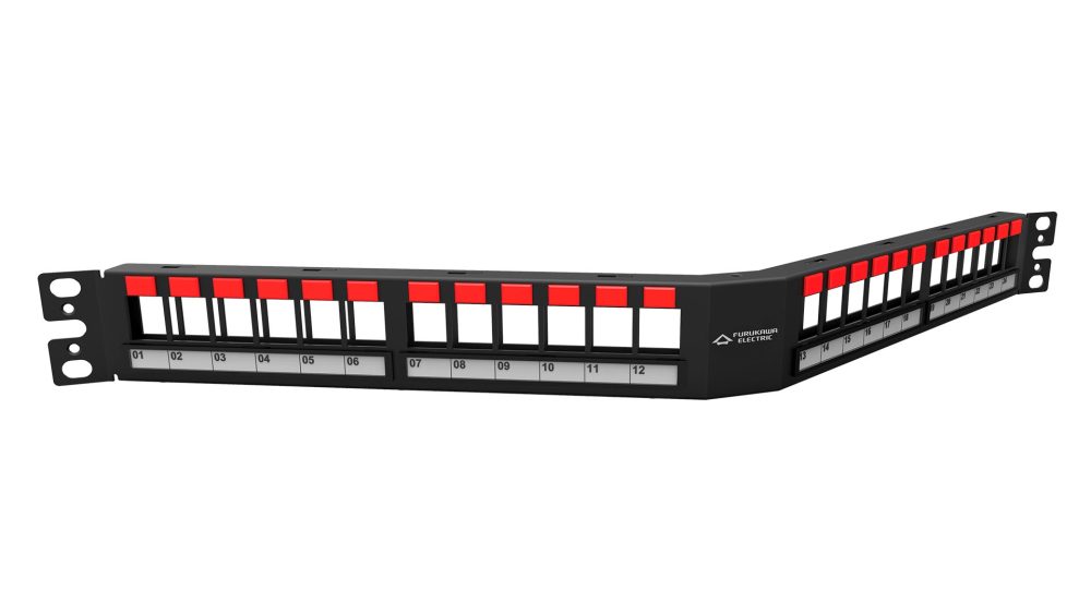 PATCH PANEL DESCARREGADO 24P ANGULAR 1U BLINDADO